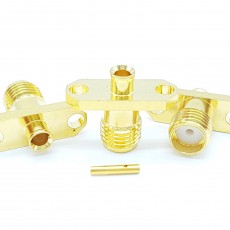 SMA Female 2Hole 50 Ohm UT-085 Soldering Connector(Gold)