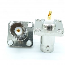 BNC Female암컷4Hole Flange Connector-4.3-5mm (Nickel) 테프론