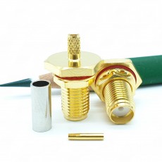 SMA(F)BH IP벌크 암컷 RG-316 Crimp Connector(Gold)