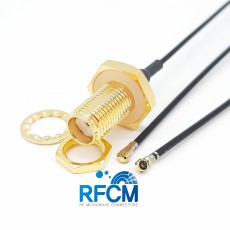 SMA(F)BH IP 방수형-MHF4L PIug 30mm Cable Assembly(Gold)