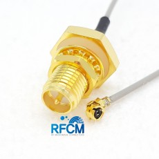 PR SMA(F)BH IP 방수형-MHF1 PIug 30mm Cable Assembly(Gold)